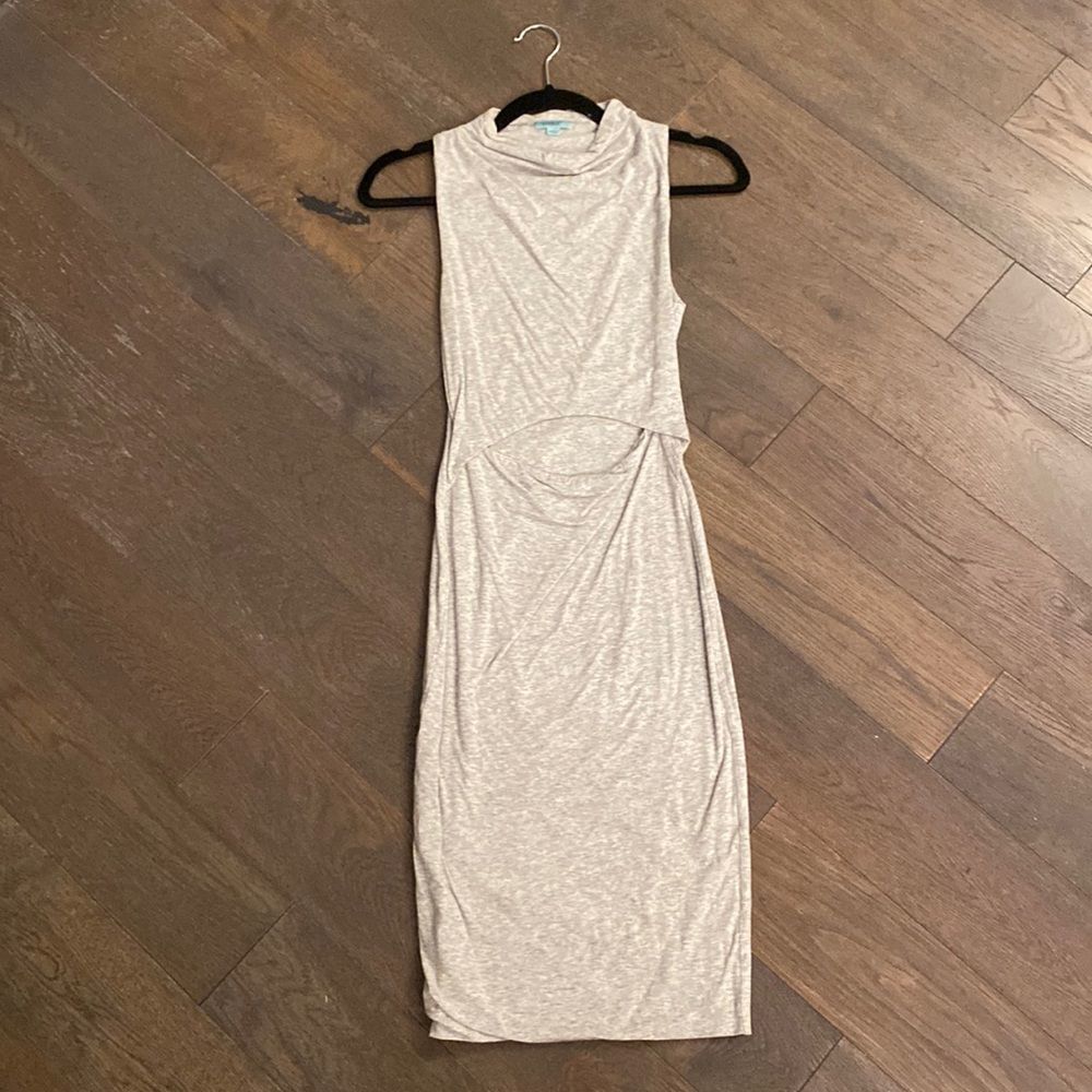 Kookai Fitted Dress with Cutout, Grey